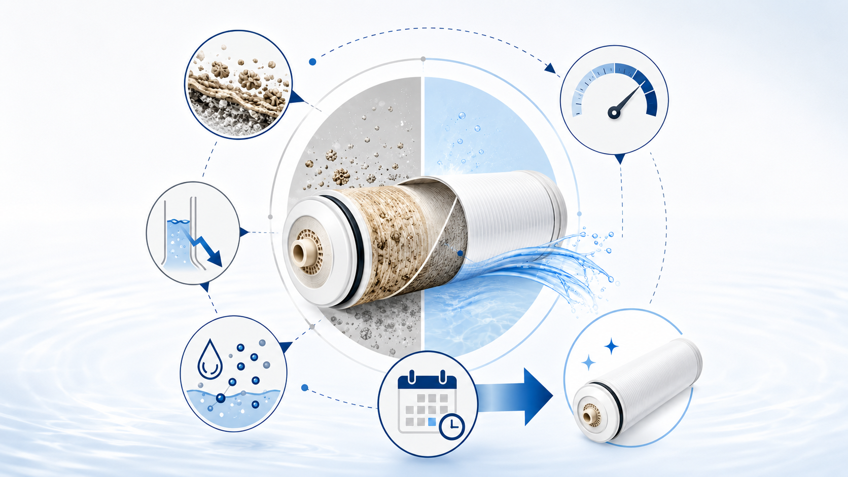 When Should RO Membranes Be Replaced? Key Signs of Fouling, Scaling and Performance Decline