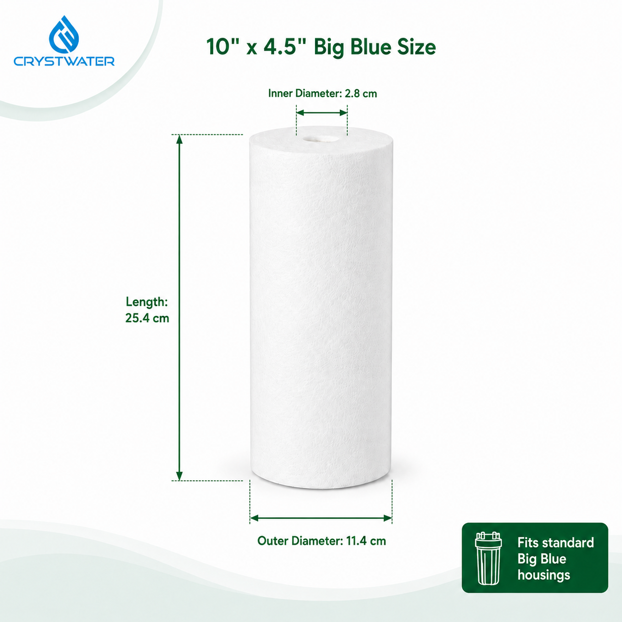 10" x 4.5" Big Blue PP Sediment Water Filter Cartridge – 2 Pack