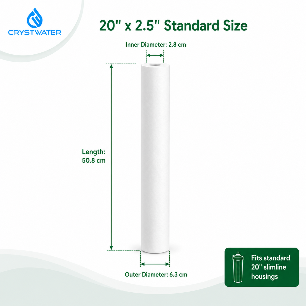 20" x 2.5" PP Sediment Water Filter Cartridge – 4 Pack