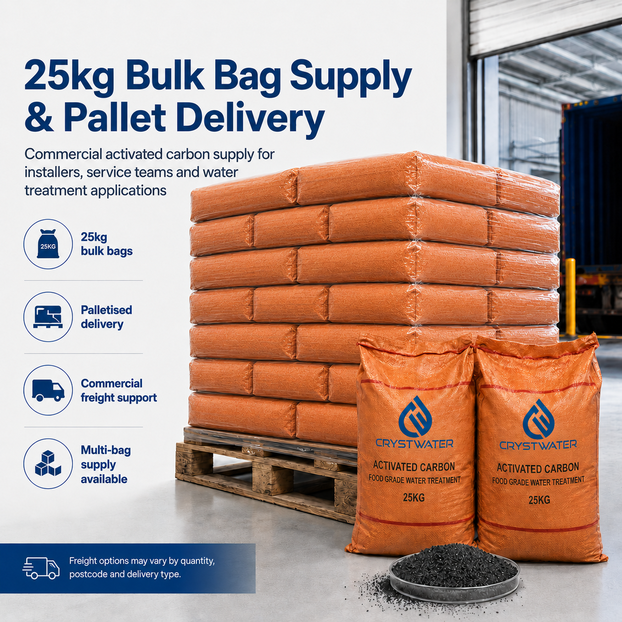 Crystwater Granular Activated Carbon Filter Media – 25kg Bulk Bag